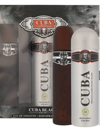 Cuba Original Cuba Black zestaw woda toaletowa spray 100ml + dezodorant spray 200ml + woda po goleniu 100ml