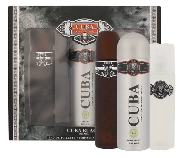 Cuba Original Cuba Black zestaw woda toaletowa 100ml + dezodorant 200ml + woda po goleniu 100ml