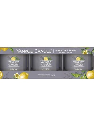 Yankee Candle Black Tea & Lemon zestaw mini świec zapachowych 3x37g