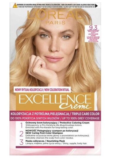L'Oreal Paris Excellence Creme farba do włosów 9.3 Bardzo Jasny Blond Złocisty