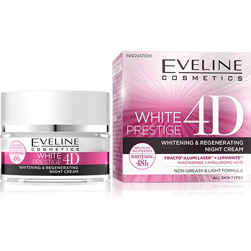 Eveline Cosmetics White Prestige 4D krem wybielająco-regenerujący na noc 50ml