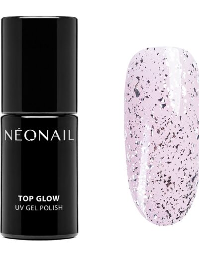 NeoNail Top Glow top hybrydowy Silver Flakes 7.2ml