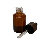 Szklana butelka 30 ml z pipetą wykończoną drewnem