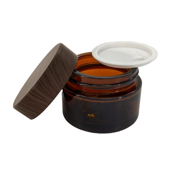 Szklany słoik kosmetyczny z drewnianą nakrętką 30 ml