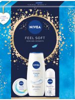 Nivea Feel Soft zestaw antyperspirant roll-on 50ml + krem intensywnie nawilżajacy 100ml + żel pod prysznic 250ml