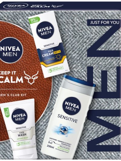 Nivea Men Keep It Calm zestaw ochronny krem do twarzy 75ml + żel do mycia twarzy 100ml + żel pod prysznic 3w1 250ml