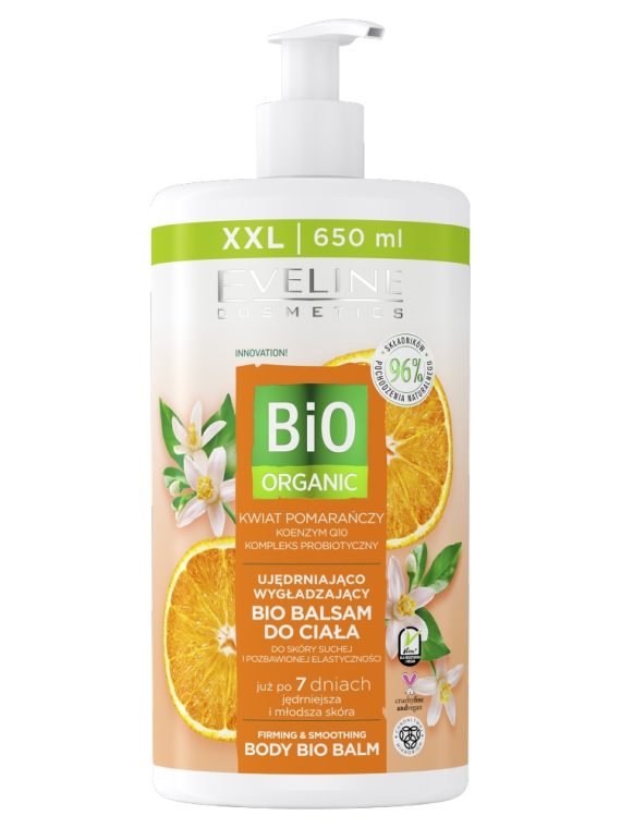 Eveline Cosmetics Bio Organic ujędrniająco-wygładzający bio balsam do ciała Pomarańcza 650ml