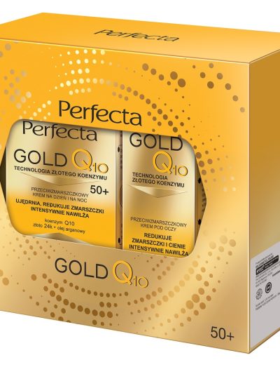 Perfecta Gold Q10 zestaw krem przeciwzmarszczkowy 50+ 50ml + przeciwzmarszczkowy krem pod oczy 15ml