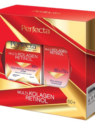 Perfecta Multi-Kolagen Retinol 60+ zestaw krem na dzień i na noc 50ml + krem pod oczy 15ml