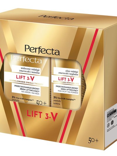 Perfecta Lift 3-V zestaw przeciwzmarszczkowy krem liftingujący 50+ 50ml + przeciwzmarszczkowy krem liftingujący pod oczy i na powieki 15ml