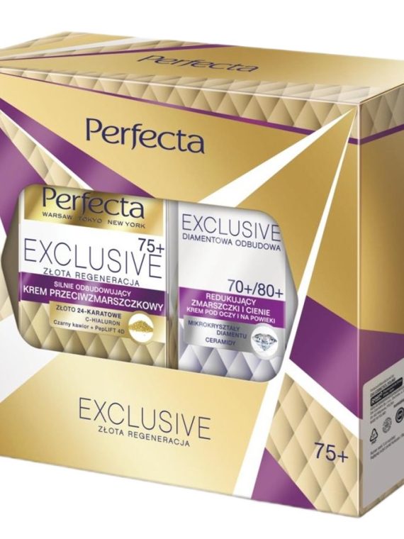 Perfecta Exclusive 75+ zestaw krem na dzień i na noc 50ml + krem pod oczy i na powieki 15ml