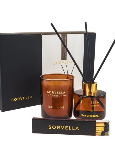 Sorvella Perfume Day Dreaming zestaw dyfuzor zapachowy 120ml + świeca zapachowa 170g + zapałki