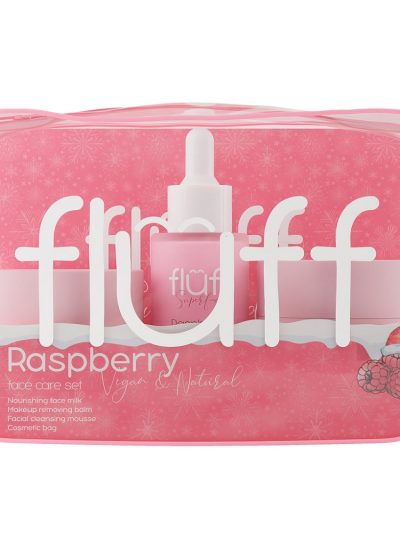 Fluff Raspberry zestaw mleko do twarzy 40ml + balsam do demakijażu 50ml + mus do mycia twarzy 50ml