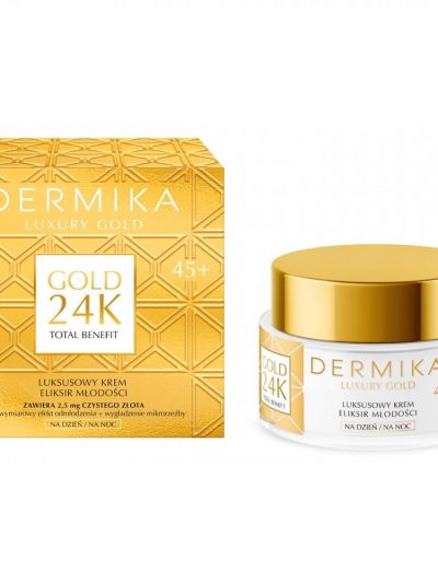 Dermika Luxury Gold 24K Total Benefit luksusowy krem eliksir młodości 45+ 50ml