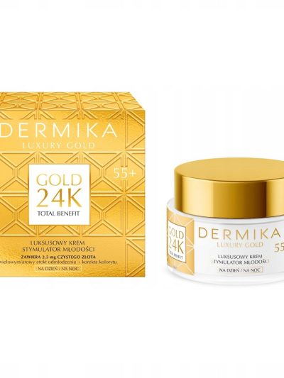 Dermika Luxury Gold 24K Total Benefit luksusowy krem stymulator młodości 55+ 50ml