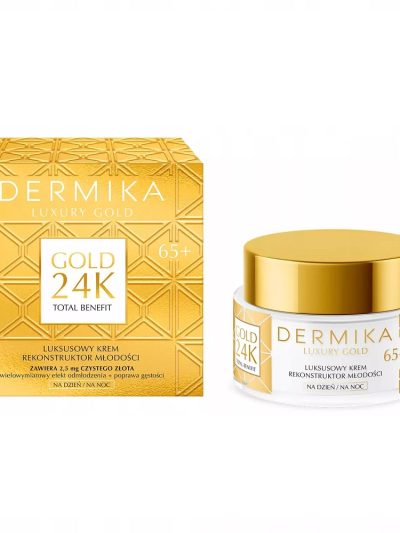 Dermika Luxury Gold 24K Total Benefit luksusowy krem rekonstruktor młodości 65+ 50ml