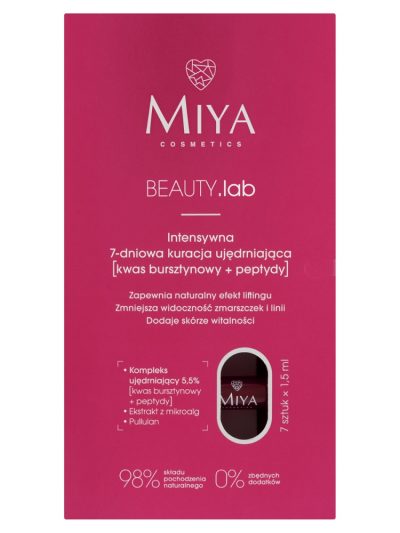 Miya Cosmetics BEAUTY.lab intensywna 7-dniowa kuracja ujędrniająca &lsqb;kwas bursztynowy + peptydy&rsqb; 7x1.5ml