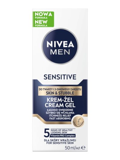 Nivea Men Sensitive krem-żel do twarzy i 3-dniowego zarostu 50ml