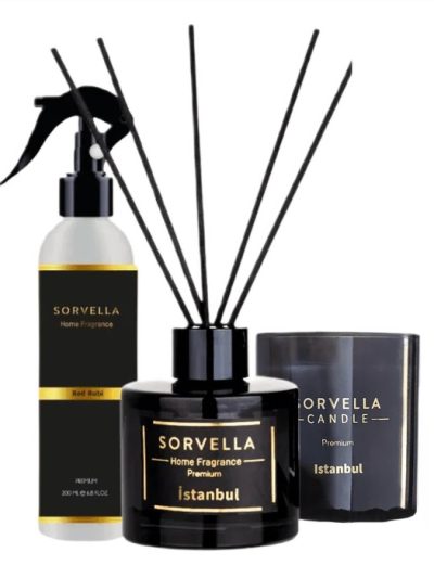 Sorvella Perfume Istanbul zestaw dyfuzor zapachowy 120ml + zapach do wnętrz 200ml + świeca zapachowa 170g