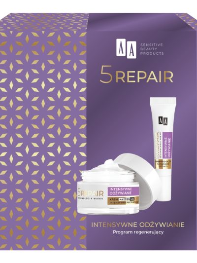 AA Technologia Wieku 5Repair Intensywne Odżywianie 70+ zestaw krem intensywnie regenerujący na dzień i na noc 50ml + krem pod oczy nawilżająco-odżywczy 15ml