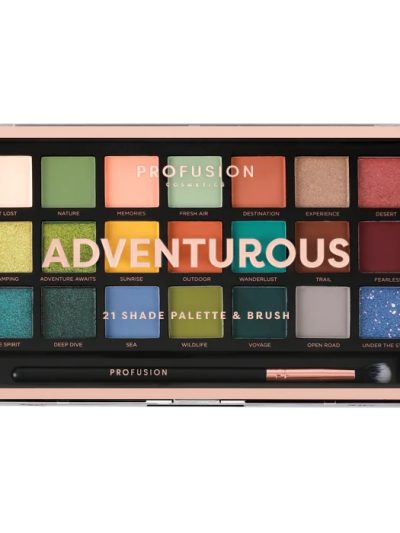 Profusion Adventurous Eyeshadow Palette paleta 21 cieni do powiek z pędzelkiem