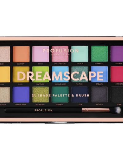 Profusion Dreamscape Eyeshadow Palette paleta 21 cieni do powiek z pędzelkiem