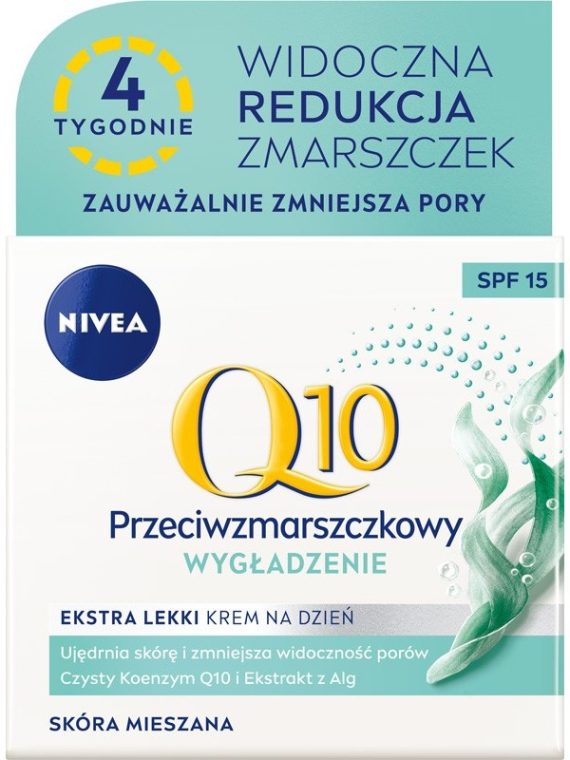 Nivea Q10 Wygładzenie przeciwzmarszczkowy ekstra lekki krem na dzień SPF15 50ml