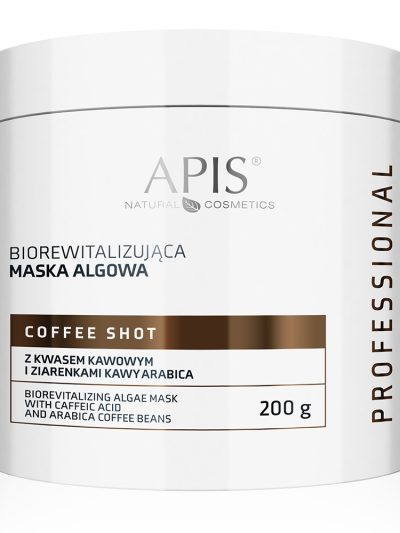 APIS Coffee Shot biorewitalizująca maska algowa z kwasem kawowym i ziarenkami kawy arabica 200g