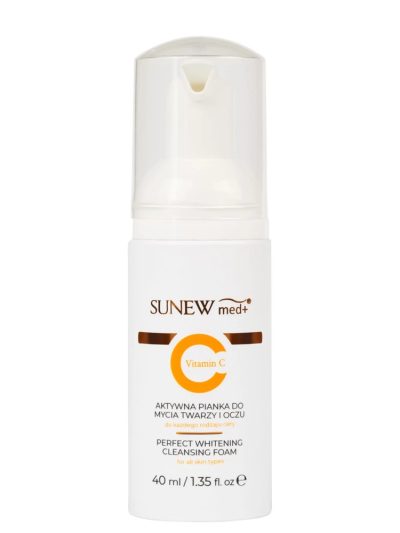 SunewMed+ Perfect Whitening Cleansing Foam aktywna pianka do mycia twarzy i oczu 40ml