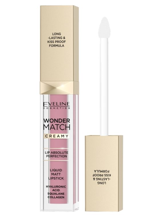 Eveline Cosmetics Wonder Match matowa pomadka w płynie 01 Angel Rose 6.8ml