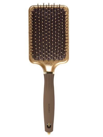 Olivia Garden Expert Care Rectangular prostokątna szczotka z nylonowym włosiem Gold&Brown L