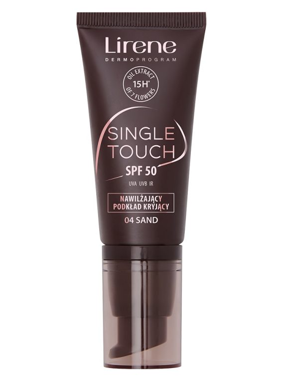 Lirene Single Touch SPF50 nawilżający podkład kryjący 04 Sand 30ml