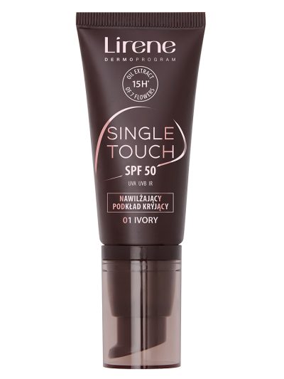 Lirene Single Touch SPF50 nawilżający podkład kryjący 01 Ivory 30ml