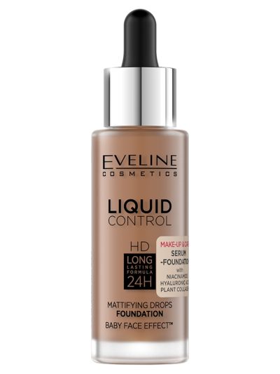 Eveline Cosmetics Liquid Control HD matujący podkład do twarzy z niacynamidem 065 Toffee 32ml