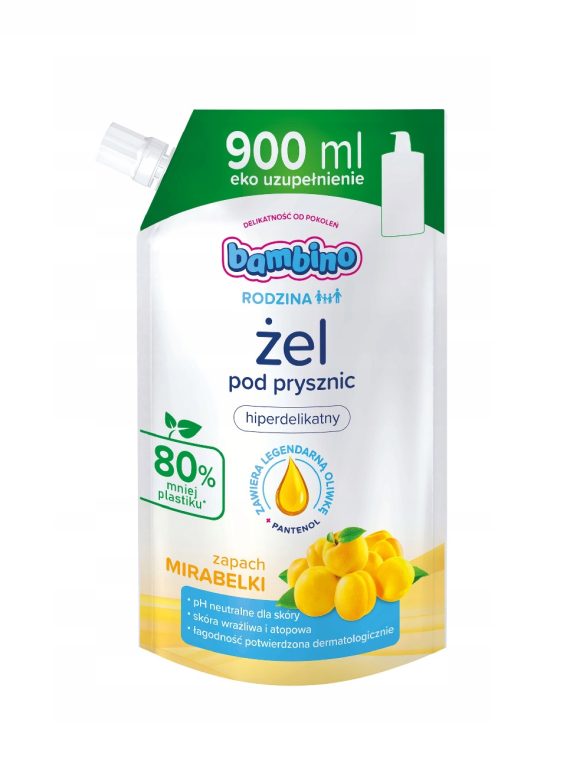 Bambino Rodzina żel pod prysznic hiperdelikatny Mirabelka Refill 900ml