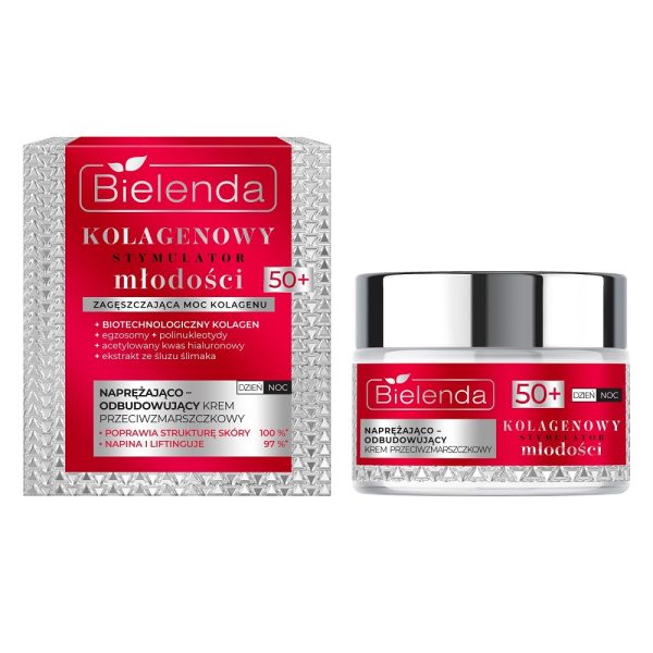 Bielenda Kolagenowy Stymulator Młodości naprężająco-odbudowujący krem przeciwzmarszczkowy 50+ 50ml