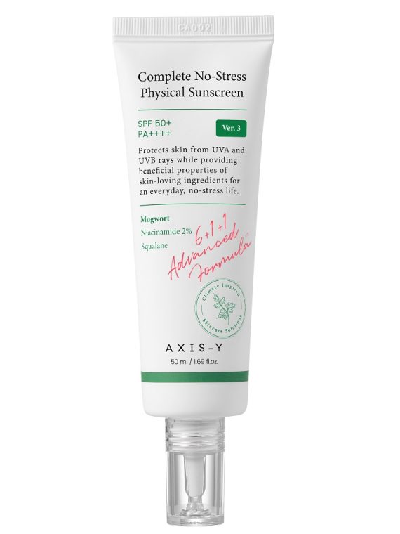 AXIS-Y Complete No-Stress Physical Sunscreen V.3 SPF50+/PA++++ krem do twarzy z filtrami fizycznymi 50ml