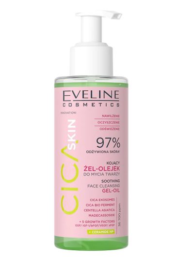 Eveline Cosmetics Cica Skin kojący żel-olejek do mycia twarzy 145ml