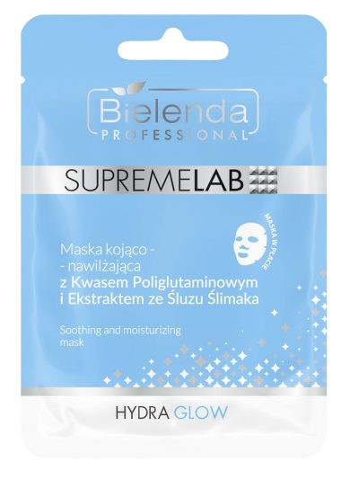 Bielenda Professional SupremeLab Hydra Glow maska kojąco-nawilżająca z kwasem poliglutaminowym i ekstraktem ze śluzu ślimaka 20g