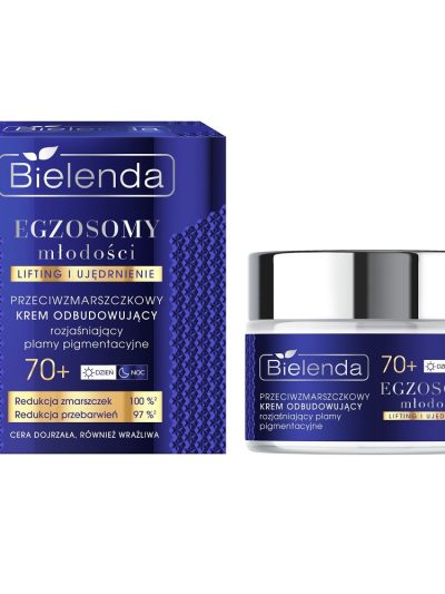 Bielenda Egzosomy Młodości przeciwzmarszczkowy krem odbudowujący rozjaśniający plamy pigmentacyjne 70+ 50ml