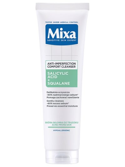 MIXA Comfort Cleanser żel oczyszczający do twarzy przeciw niedoskonałościom Kwas salicylowy + Skwalan 150ml