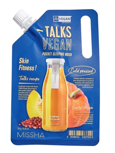 Missha Talks Vegan Squeeze Pocket Sleeping Mask wygładzająca maseczka całonocna dla skóry problematycznej Skin Fitness 10g