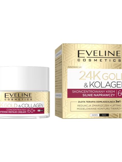 Eveline Cosmetics 24K Gold&Kolagen skoncentrowany krem silnie naprawczy 60+ 50ml