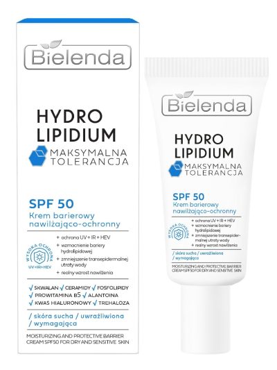 Bielenda Hydro Lipidium krem barierowy SPF50 nawilżająco-ochronny 30ml