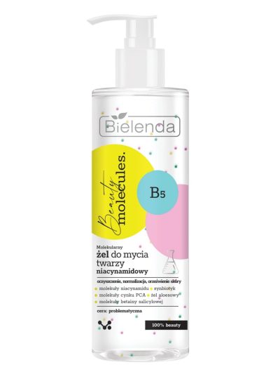 Bielenda Beauty Molecules molekularny niacynamidowy żel do mycia twarzy 195g