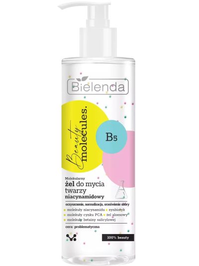 Bielenda Beauty Molecules molekularny niacynamidowy żel do mycia twarzy 195g