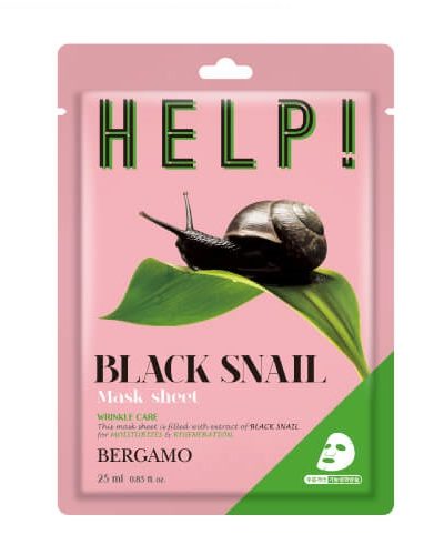 BERGAMO Help Sheet Mask maska do twarzy z Black Snail 25ml