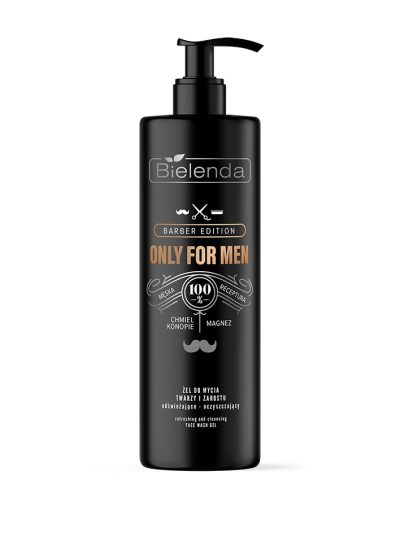 Bielenda Only For Men Barber Edition odświeżająco-oczyszczający żel do mycia twarzy i zarostu 190g