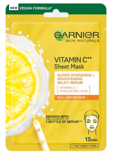Garnier Skin Naturals Vitamin C Sheet Mask nawilżająca maska na tkaninie z witaminą C 28g