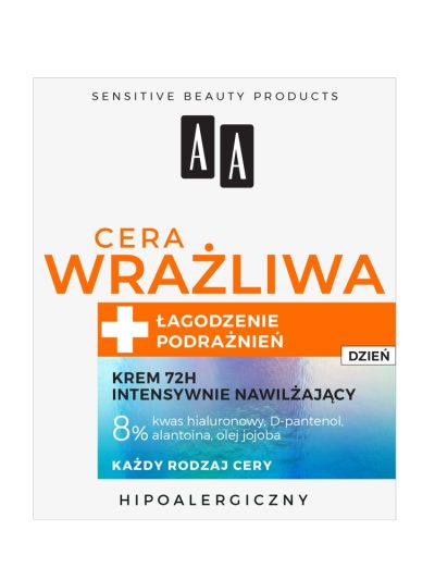 AA Cera Wrażliwa krem intensywnie nawilżający 72H na dzień 50ml